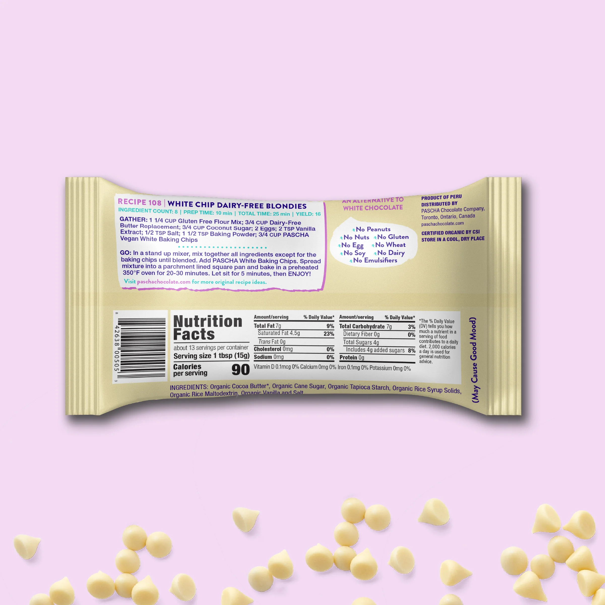 *OVERSTOCK SHORT-DATED SALE* Organic Vegan White Baking Chips (8 Bags) - Image 3